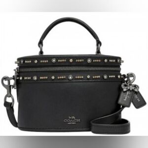 Coach Black Selena Gomez Trail Bag with Studded Accents